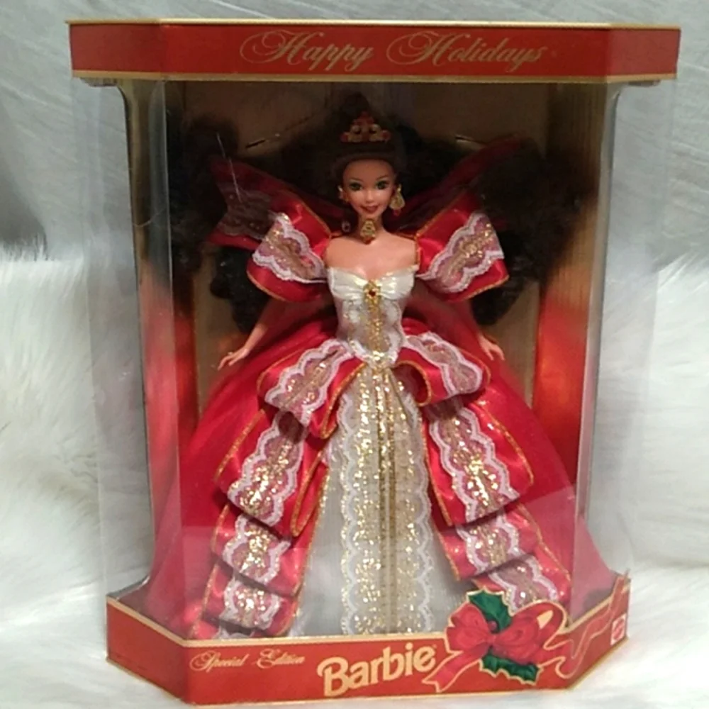 SALE! Mattel Vintage 1997 Happy Holidays Barbie Collectors Item W/Stand (B-6) - Picture 1 of 15